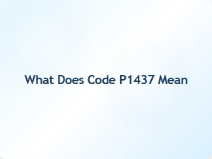What Does Code P1437 Mean