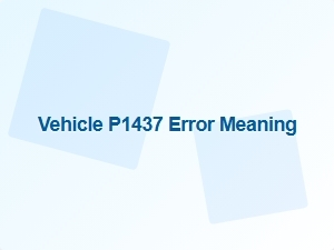 Vehicle P1437 Error Causes Explained